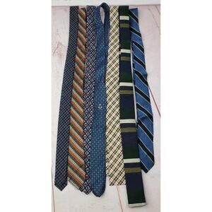 Lot Of 7 Boys Youth Neck Ties Vintage Slim Striped Jordon Marsh Green, Skinny
